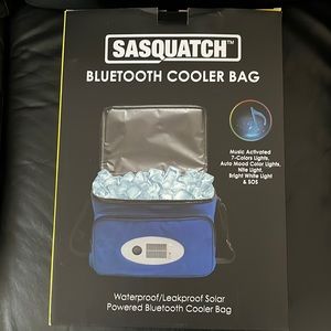 Sasquatch Blue Waterproof Solar Powered Bluetooth Cooler Bag - New in Box